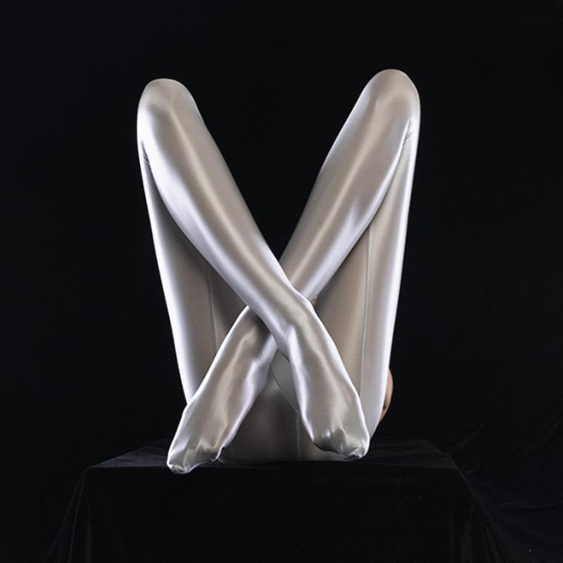 Women Sexy Shiny Glossy Sockings Silky Super Elastic Dance Yoga Pantyhose Female Thin High Waisted Tights Leggings Stockings
