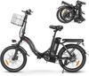 SAMEBIKE CY20-FT-BK 250W E-Bike 20 Inch Fat Tyre Folding Bike 36 V/13 Ah Battery, Maximum Range Up To 60-110 Km, Off-Road Mountain,