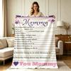 Soft Flannel Blanket with All About Mommy Floral Print All Season Warm Throw Blanket for Sofa Couch Bedroom Living Room Home Decorative Warm Cozy Blan