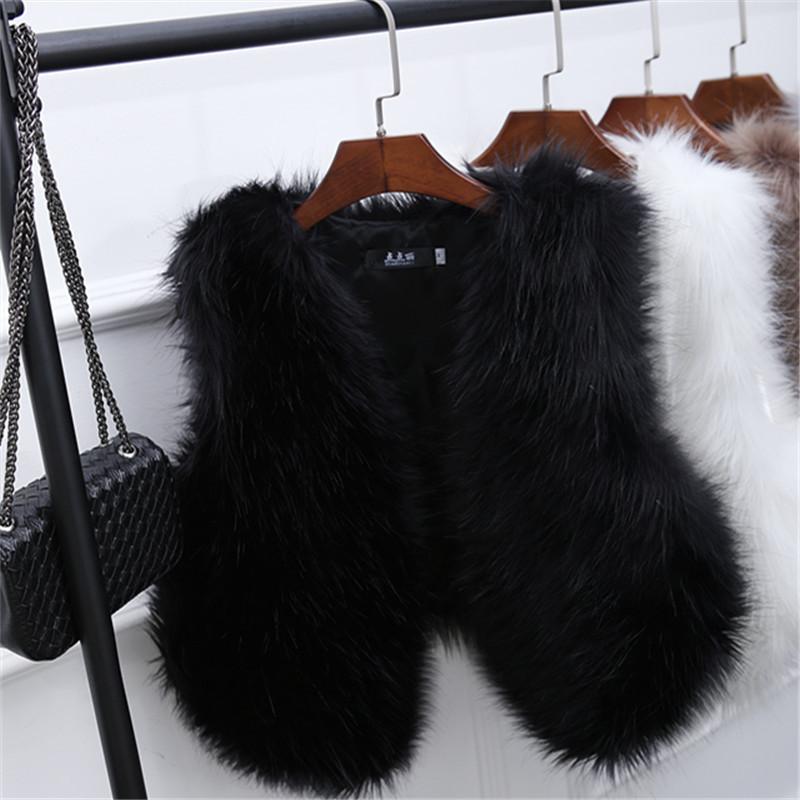 2 autumn and winter new imitation fur vest imitation fox hair short slim and thin fur vest vest vest