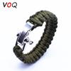 VOQ Outdoor Sports Climbing Mens Bracelet Adjustable Buckle Paracord Survival Bracelet Handmade Creative Jewelry Gifts