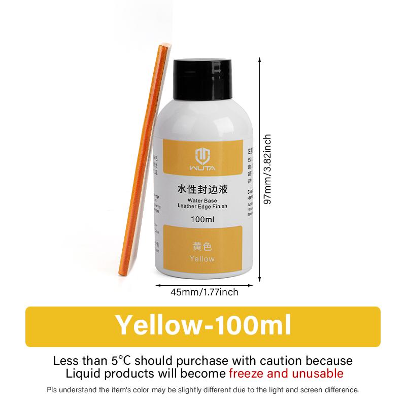 WUTA 30/100ml Leather Finish Water-Base Edge Coating Color Edge Sealing Liquid Dressing Painting Clear & Smooth Treatment Agent