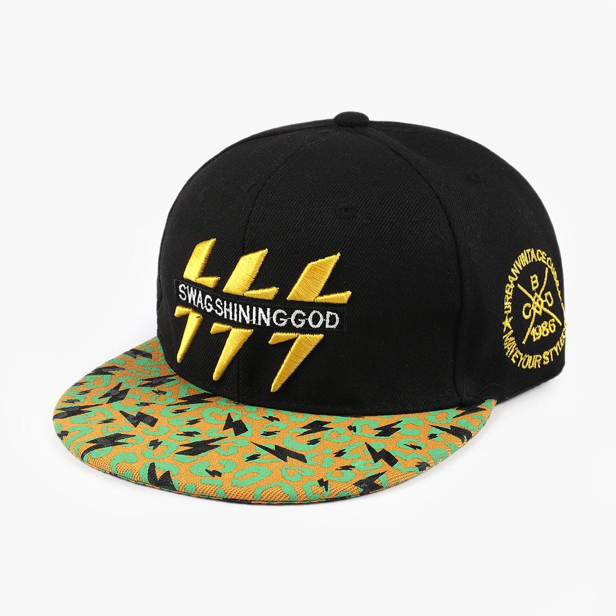 

Men s Cross-Border Embroidered Lightning Baseball Cap - Hip-Hop Style, Sunshade & UV Protection, Korean Version with European & American Lettering Adjustable чорний