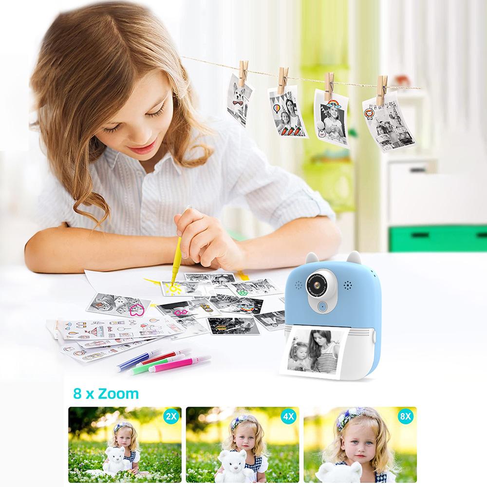 Sofortbildkamera für Kinder, Digitalkamera für Kinder, 1080P, digitale Videokamera, Doppelobjektiv, 2,4 Zoll, IPS