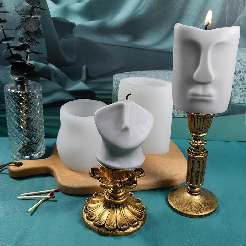 Abstract Face Silicone Candle Mold DIY Handmade Plaster Sculpture Decor