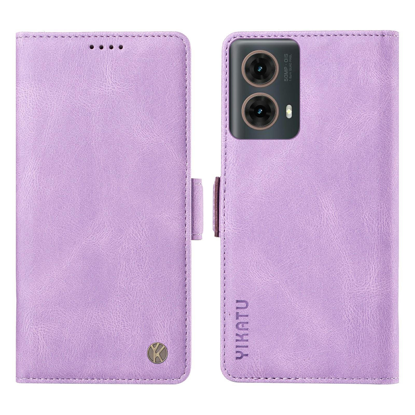 

For Motorola Moto G85 5G/S50 Neo 5G Case Skin-Touch Leather Phone Cover Purple
