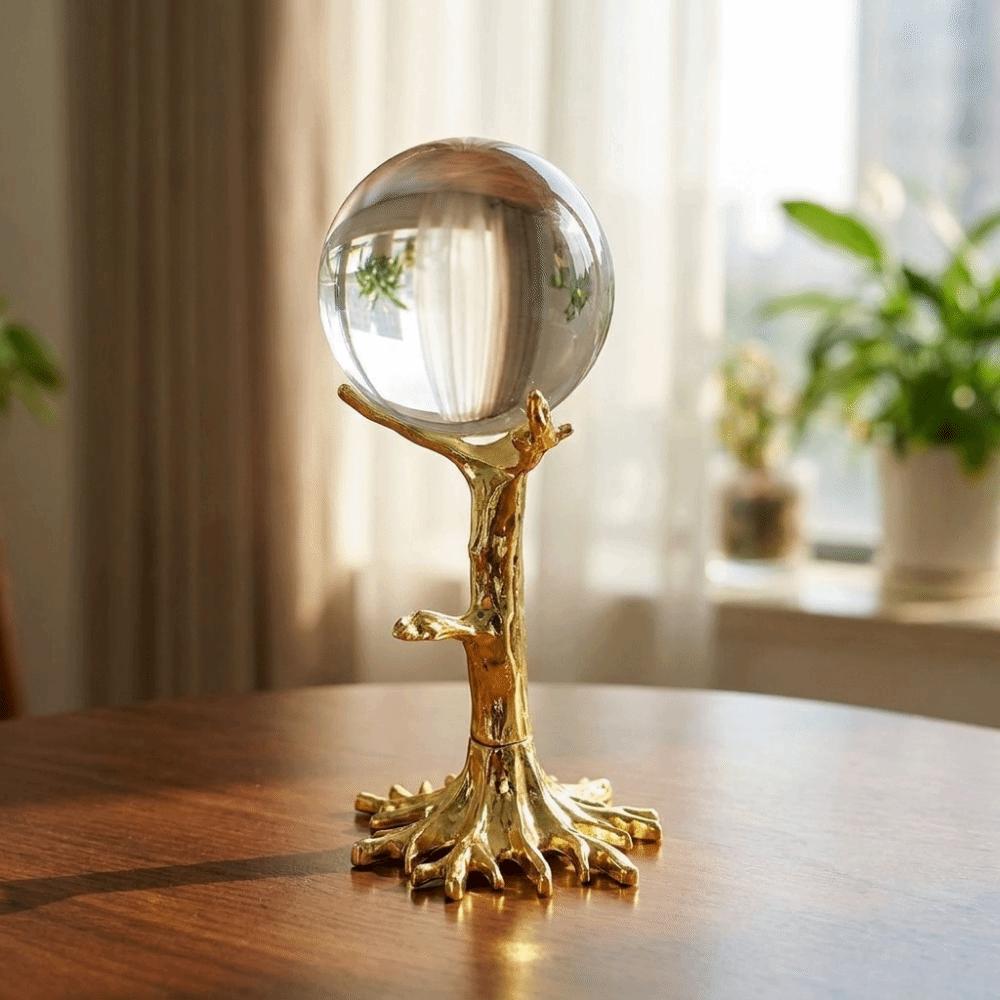 Electroplating Crystal Ball Holder Zinc Zinc Zinc Alloy Crystal Ball Display Stand Living Room