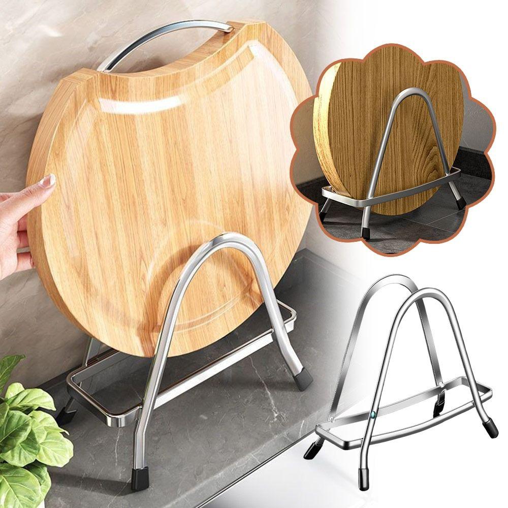 Useful Stainless Steel Cutting Board Holder Rustproof Space Saving Chopping Board Organizer Thickening Kitchen Storage Rack