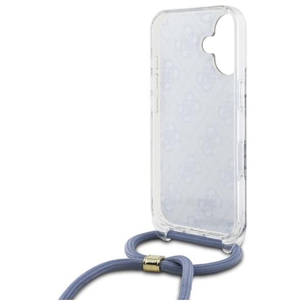 Guess Guhcp16Shc4Seb Iphone 16 6.1      Niebieski/Blue Hardcase Crossbody Cord 4G Print