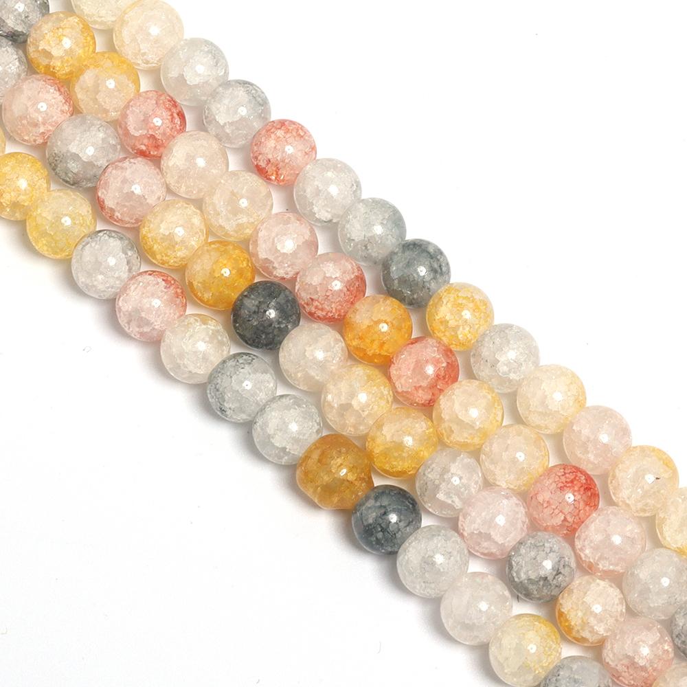 

Louleur 1 Strand 8 10mm Round Floral Beads Colorful Glass Beads Loose Beads For Jewelry Making DIY Necklace Bracelet Accessories 8mm apx 45pcs