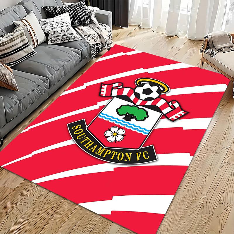 Southampton FC logotipas kilimas, tinkamas kaip neslystanti kilimėlis svetainei ar miegamojo sofai