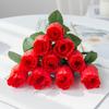 10/30Pcs Red Silk Roses Bouquet Vases Home Decortiong Garden Wedding Decorative Wreaths Fake Plant Wholesale Artificial Flowers
