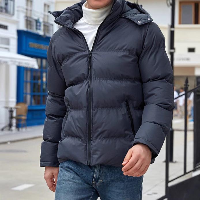 Men's Winter Hooded Puffer Coat - Thickened, Loose, Plus Size, Hong Kong Style