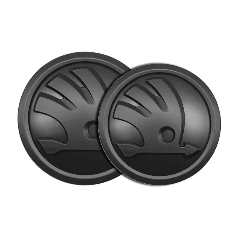 Car Sticker 2026 Hot 2pcs Car Front Hood Badge Rear Trunk Emblem Replacement Sticker For Skoda Yeti VRIS Rapid Octavia a5 a7 Kod