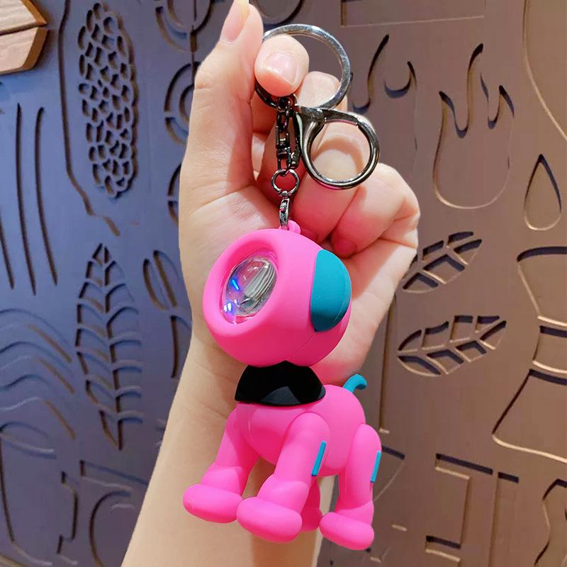 

Cartoon Cute Mirror Dog Keychain Pendant Creative Car Bag Doll Key Chain Pendant Small Gift opp bag packaging