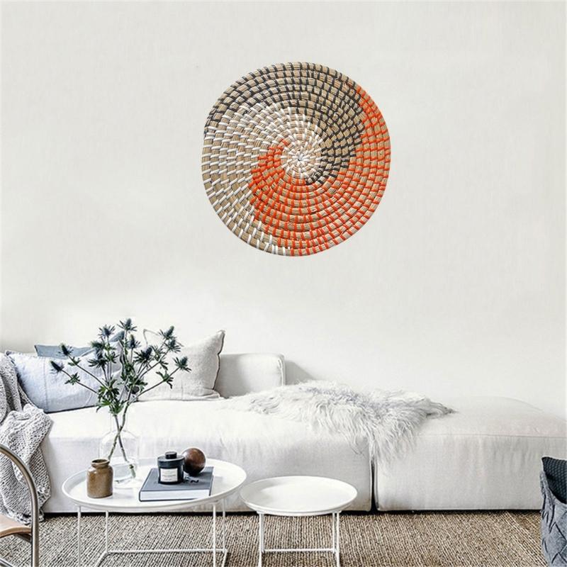 Bohemian Rattans Wall Decor Hand Woven Straw Wall Decoration Nordic Styles Homestay Ornament for Living Space Study