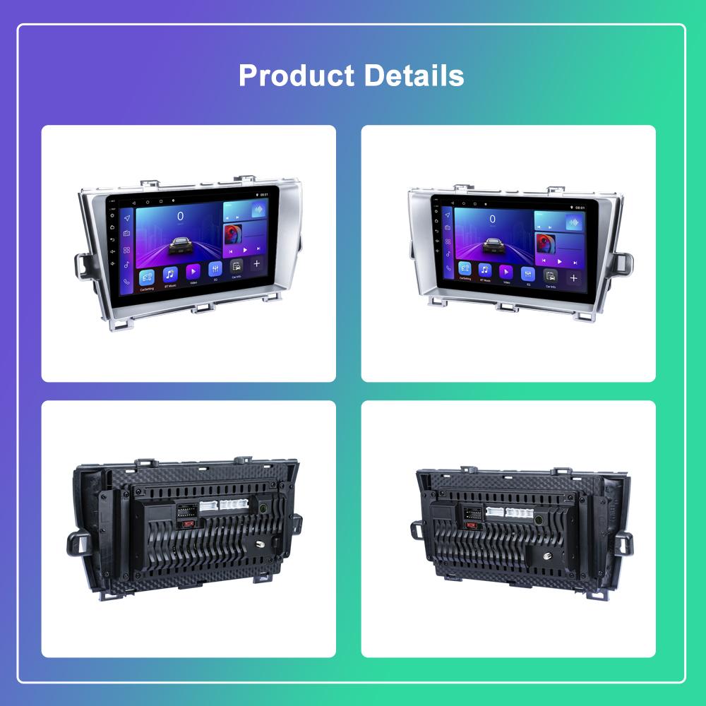 Reakosound Android  2 Din 9 Inch Car Radio For For Toyota Prius 09-13 Left Titanium GPS Navigation Wifi Mirror Link Bluetooth FM Radio Rear View