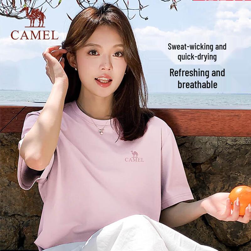 CAMEL Women s Quick-Dry Crew Neck T-Shirt L