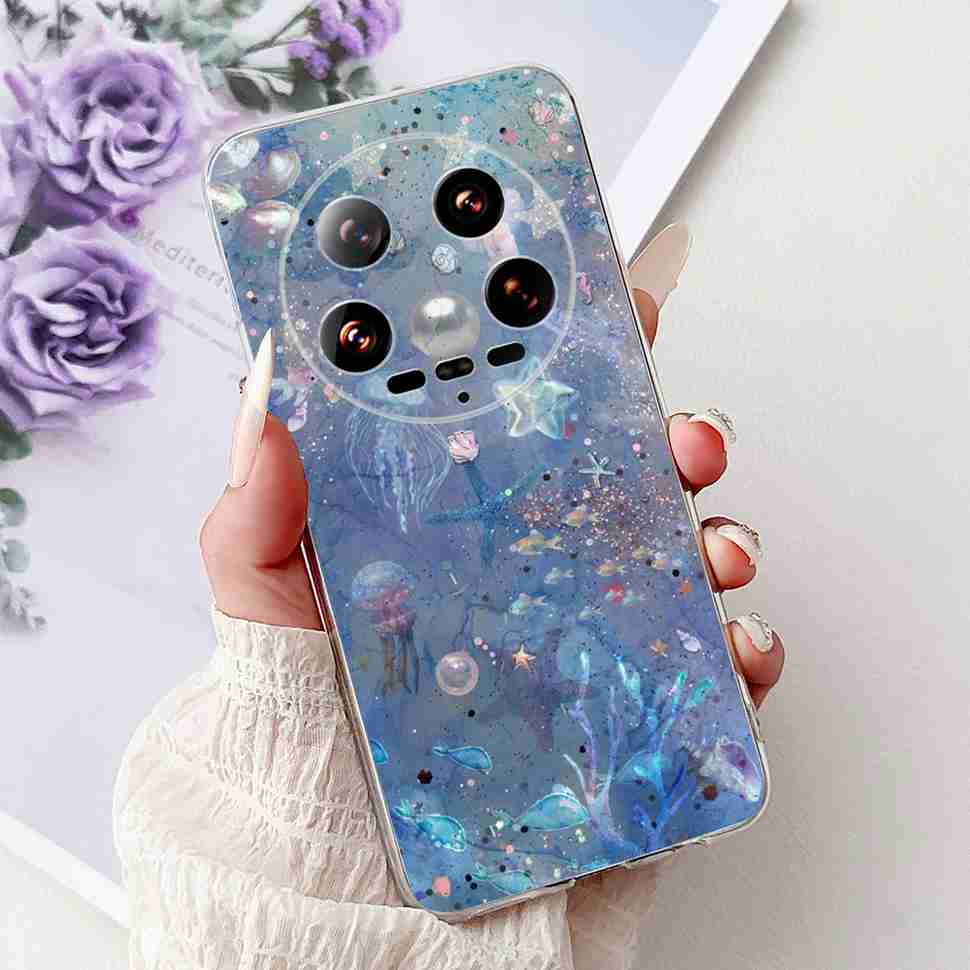 Case For Xiaomi 14 Ultra Butterfly Silicone Soft Phone Cover For Xiaomi Mi 14 Mi14 Ultra Shockproof Back Fundas Xiaomi 14Ultra