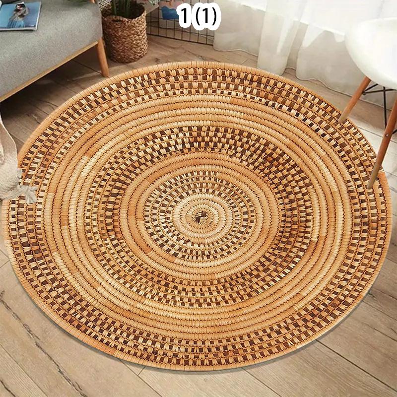 Circular Carpet, Bohemian Floor Mat, Entrance Carpet, Rural Bohemian Home Decor Floor Mat Living Room Decoration Carpet Bedroom 80cmx80cm