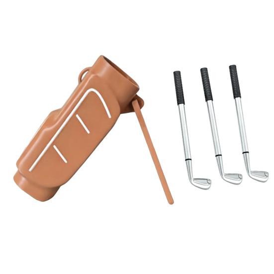 Golf Bag Pen Holder, 3D Printed Pencil Stand for Desk, Creative Golf Club Shape Organizer, Foldable Phone Stand for Office