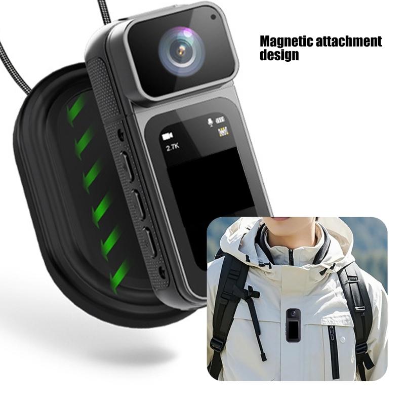 Magnetic Camera Portable Retro Camera Video Recorder Sports Mini Camera Pocket Camera with 180 Degree Rotating Lens