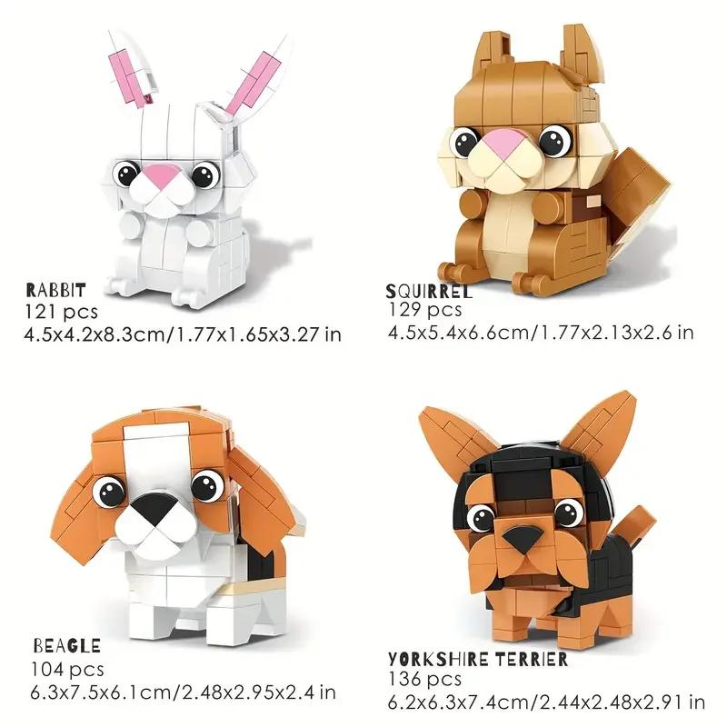 Ensemble de Blocs de Construction Animaux Mignons Collection de Briques à Petites Particules Décoration Amusante Cadeaux Éducatifs pour les Fêtes Pour Adultes