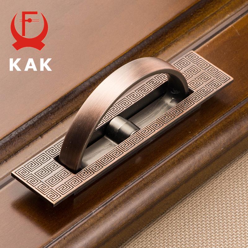 KAK Vintage Tatami Hidden Door Handles Zinc Alloy Recessed Flush Pull Cover Floor Cabinet Handles Furniture Handles Hardware