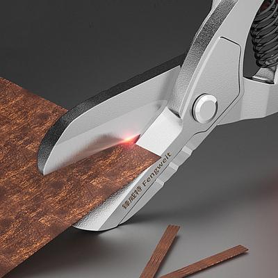 Professional Stainless Steel Scissors & Tin Snips For Metal, Leather & Copper Cutting - Multi-Directional Industrial Tool