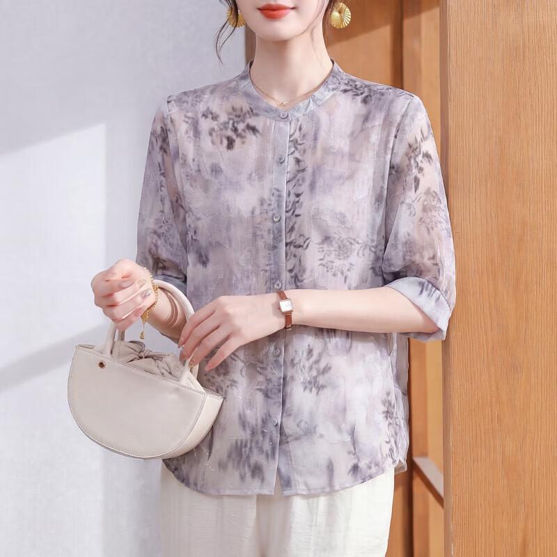 Women s Summer Chiffon Short-Sleeve Top 3XL
