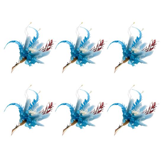 6Pcs Artificial Dried Flower Bouquet Bohemian Mini Flower Bouquet DIY Crafts Vase Wedding Party Home Office Table Centerpiece Decoration