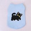 Halloween Pet Vest Cute Black Cat Cartoon Print Sleeveless Shirt Soft Breathable Costume For Kitten Puppy Party Daily Outfit
