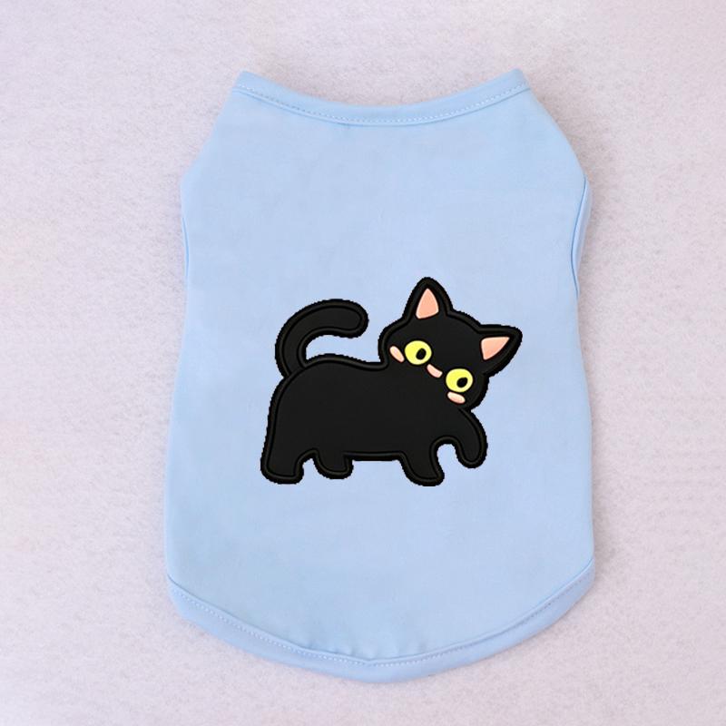 Halloween Pet Vest Cute Black Cat Cartoon Print Sleeveless Shirt Soft Breathable Costume For Kitten Puppy Party Daily Outfit