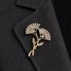 Nature Inspired Pin Rhinestone Ginkgo Leaf Brooch, Sparkling Lapel for Men Women, Non-fading Brooch Decorative Badge Clothes Bag Hat Scarf Suits