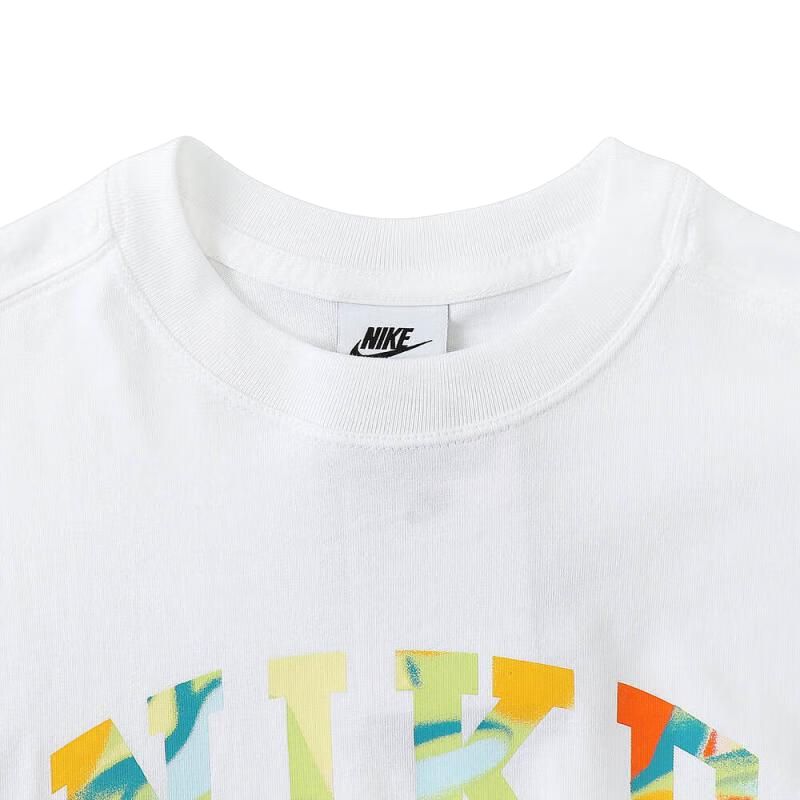 Nike Sportswear Oversized Fashion Letter Crew Neck Short Sleeve T-Shirt Unisex Tops White IF0389100