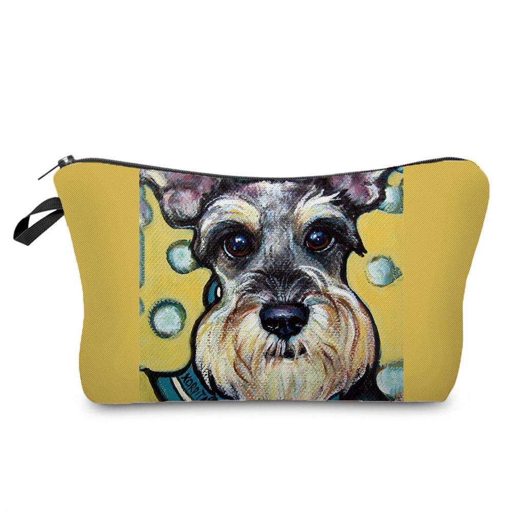 Women Dog Print Cosmetic Bag Toiletries Organize Travel Storage Case 6703 KTB