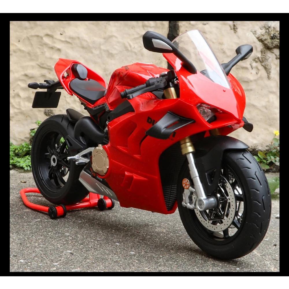 1/9 Panigale V4S Legierung Rennmotorrad Diecasts Metall Straßen-Sportmotorrad Modell Simulation mit Licht Kinderspielzeug Geschenk