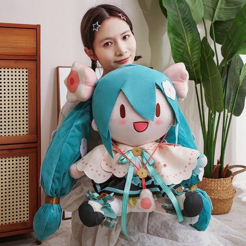 50cm Niedliches Anime Hatsune Miku Plüschtier Kwaii Weiche Kuschelpuppe Große Größe Süßes Miku Kuscheltier Mädchenzimmer Sofa Dekoration Geburtstagsgeschenk
