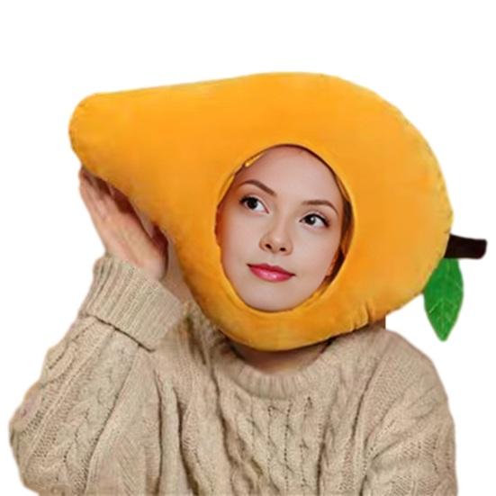 Foto clona Jasné barevné tvar ovoce jídlo Měkká plyšová pokrývka hlavy Otvor pro obličej Kostým internetové celebrity Párty rekvizita