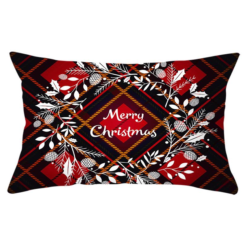 New Christmas Red Series Peach Skin Waist Pillowcase Home Accessories Sofa Cushion Cover Throw Pillow Cover