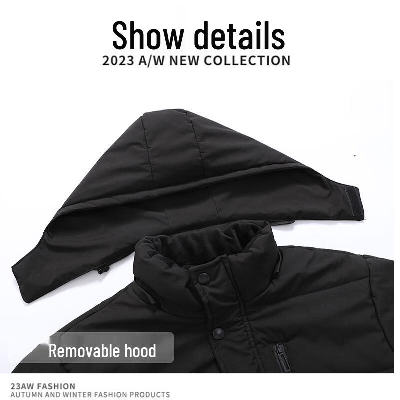 ROMON Men's Loose Hooded Padded Winter Jacket