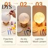 Customizable Bedside Light DIY Paint Your Own Moon Lamp, LED Night Kit with 8 Safe Pvc Lamp Colors And Brushes, Kids Craft Project, Warm Glow Bedroom