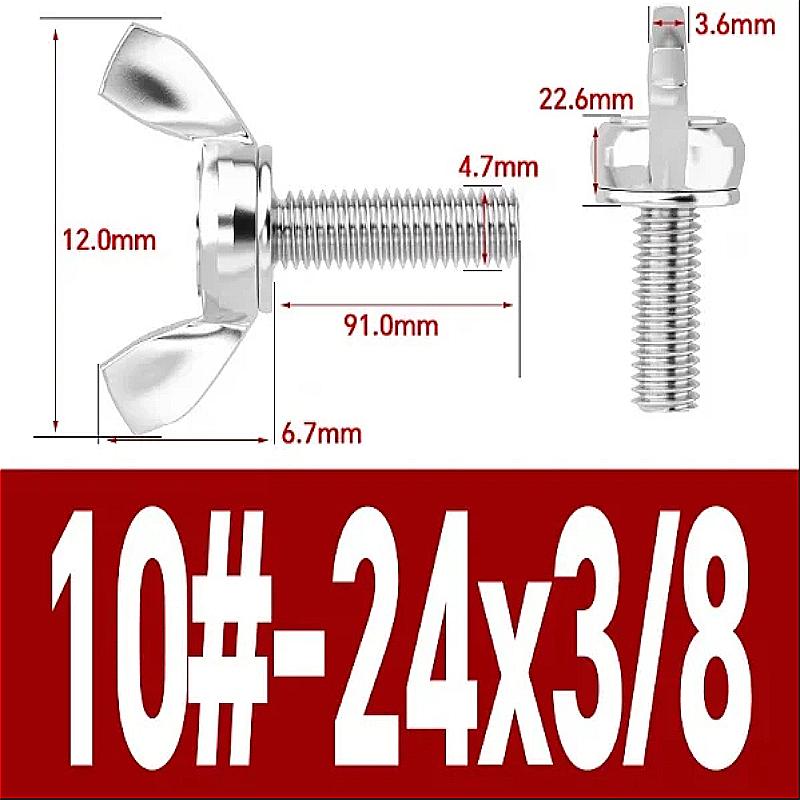 BSW / UNC 10#-24 1/4-20 Acciaio Inossidabile 304 A2 Viti Serrabili a Mano Bulloni a Farfalla Vite a Molla Regolabile