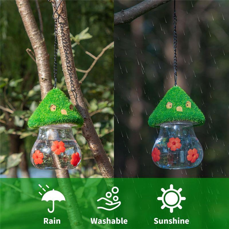 M-Modern-Bird Feeder,Garden Bird Feeders For Outdoors Hanging,3 Petals Decorated With Water Spout Bird Water Easy Install Colore