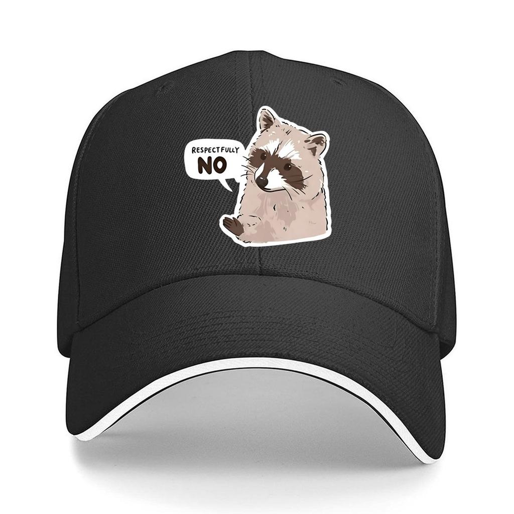 Baseball Cap with Respectfully No Raccoon Print Lightweight Adjustable Snap Closure Hand Sandwich Baseball Cap