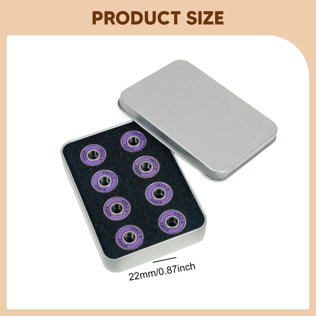 608RS9 Steel Skateboard Bearings, Highfunctional Replacement Parts for And Skating