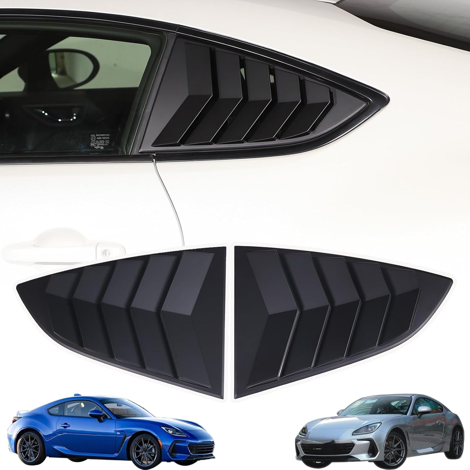 

Window Louvers Air Vent Grill Trim Compatible with Subaru BRZ ZD8,Toyota 86 GR86,Scion FR-S 2022-2025,Rear Side Window Louver Scoop Sun Shade матовый черный