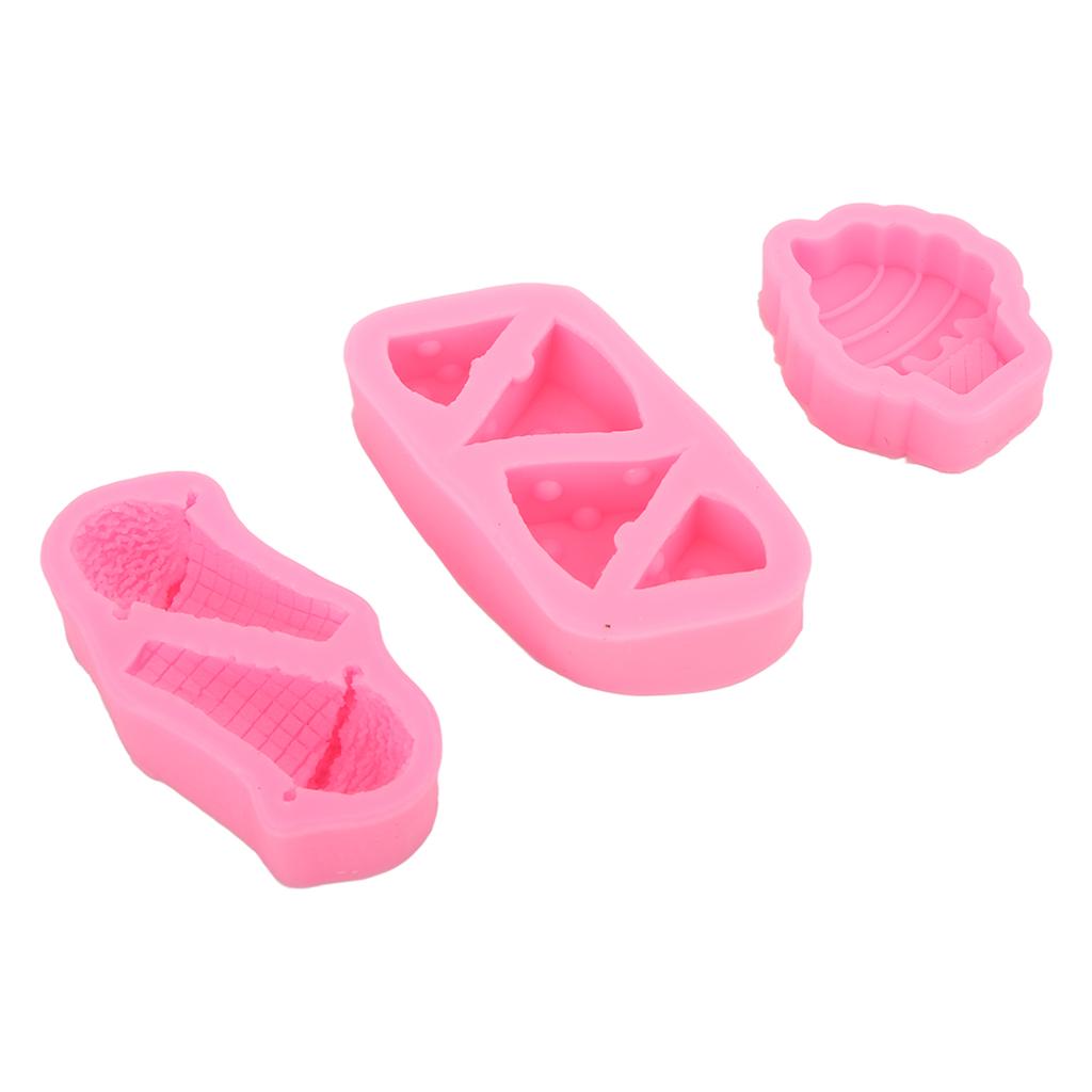 Ice Cream Silicone Fondant Molds Easy Demoulding 3D Ice Cream Mould for Birthday Decoration DIY Kitchen Baking
