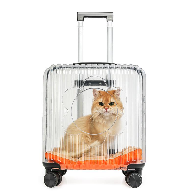 

Портативна валіза-переноска на колесах для котів та маленьких собак з великою місткістю