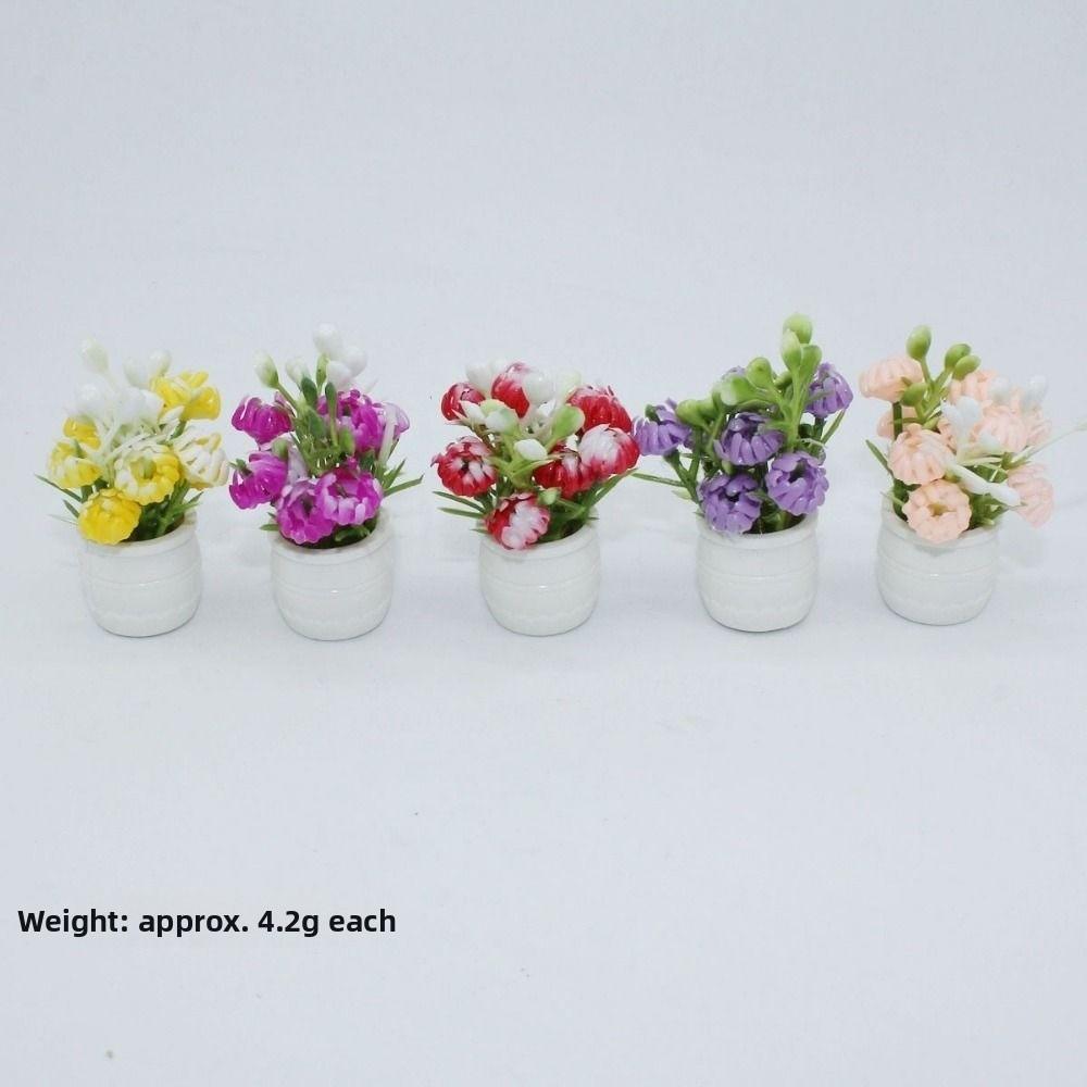 4cm/1.1*5cm Plastic Simulation Vase Green Plant Potted Vase Miniature Dollhouse Decorations